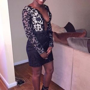 Black lace homecoming dress